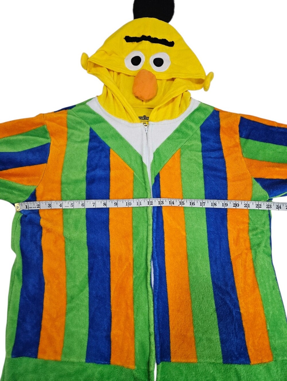 Sesame Street Men’s Green Yellow Purple Orange Striped Bert Onesie Costume M - Picture 10 of 12